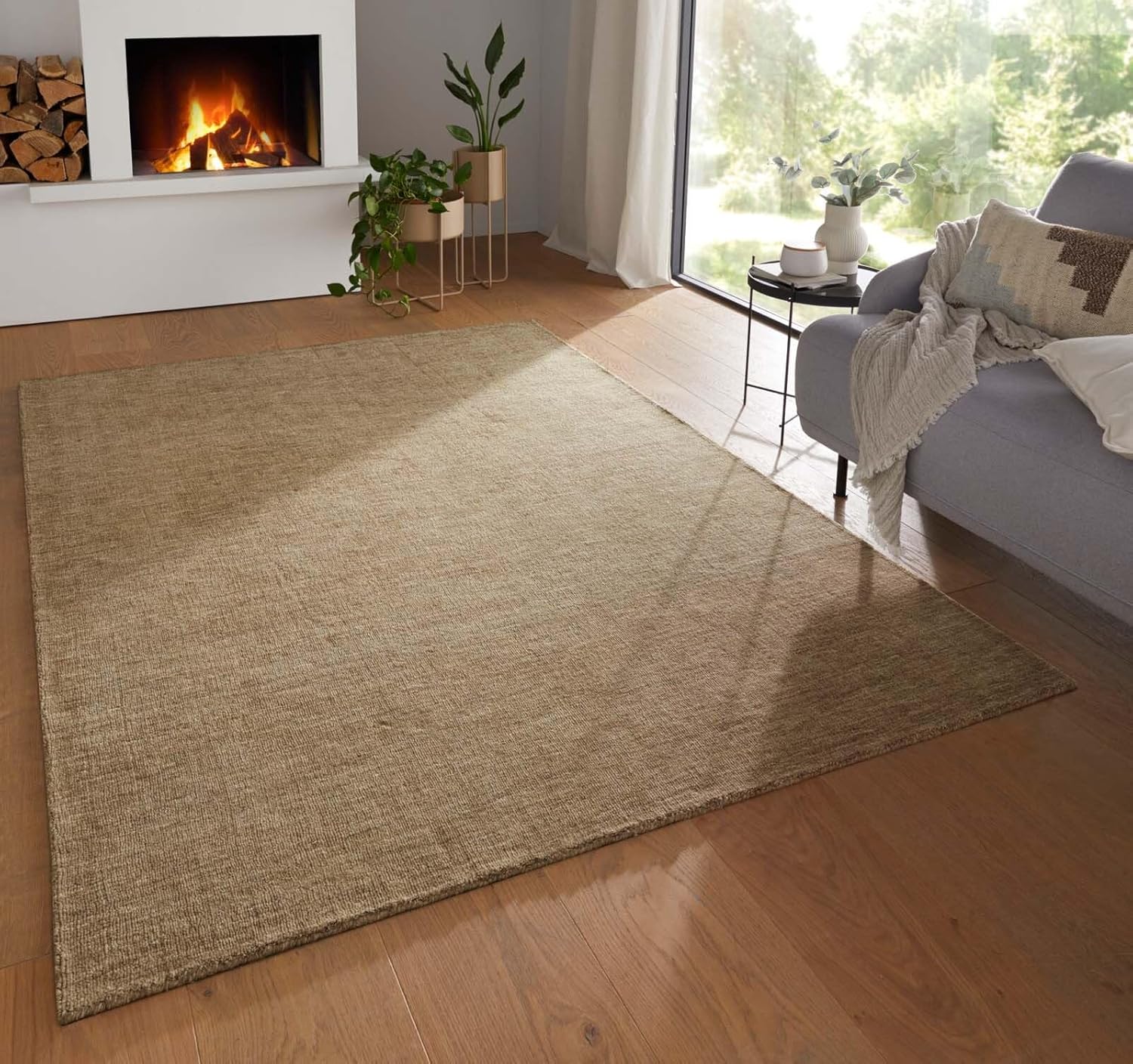 Taracarpet Teppich Vanessa Wool Gabbeh Loom Wollteppich strapazierfähiger Schurwollteppich fürs Wohnzimmer, Schlafzimmer und Esszimmer beige 130x190 cm