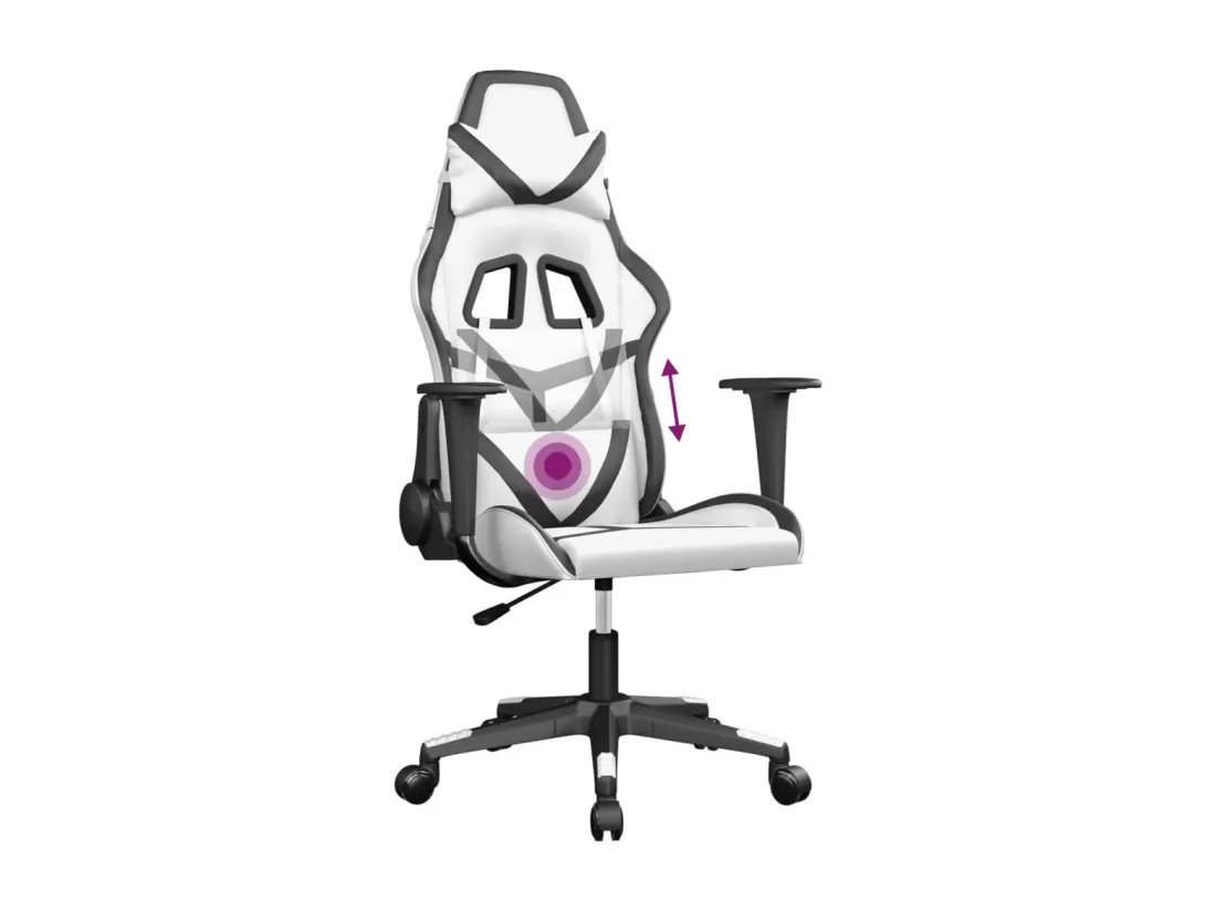 Chaise de jeu de massage Blanc et noir Similicuir