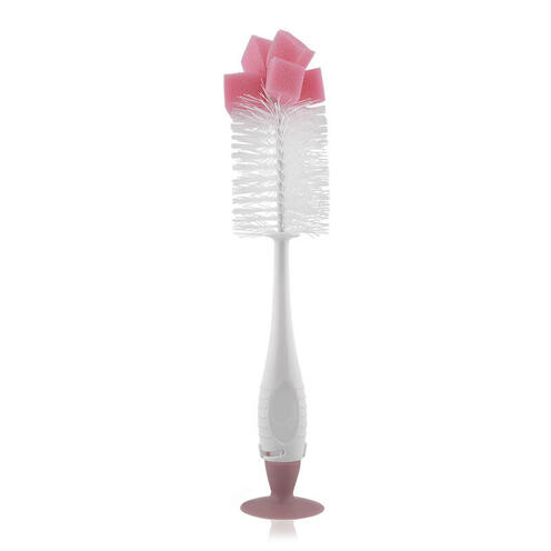 Goupillon éponge 2 en 1 à ventouse Rose - LORELLI
