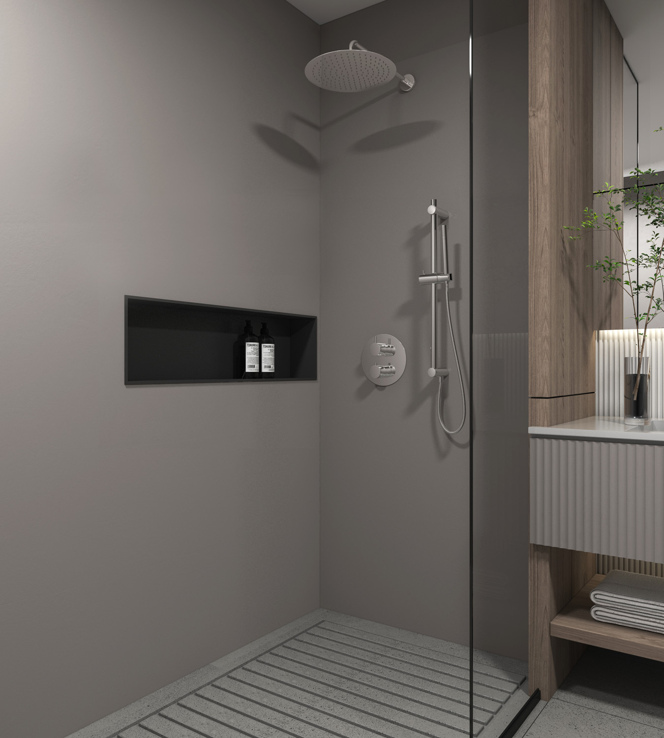 Saniclear Talpa inbouw regendouche rond met 30cm hoofddouche, muurarm en glijstang chroom