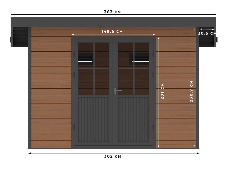 Abri de jardin composite sintra - 9m2 brun - epaisseur des madriers : 28mm - garanti 20 ans - aluminium - cabanon