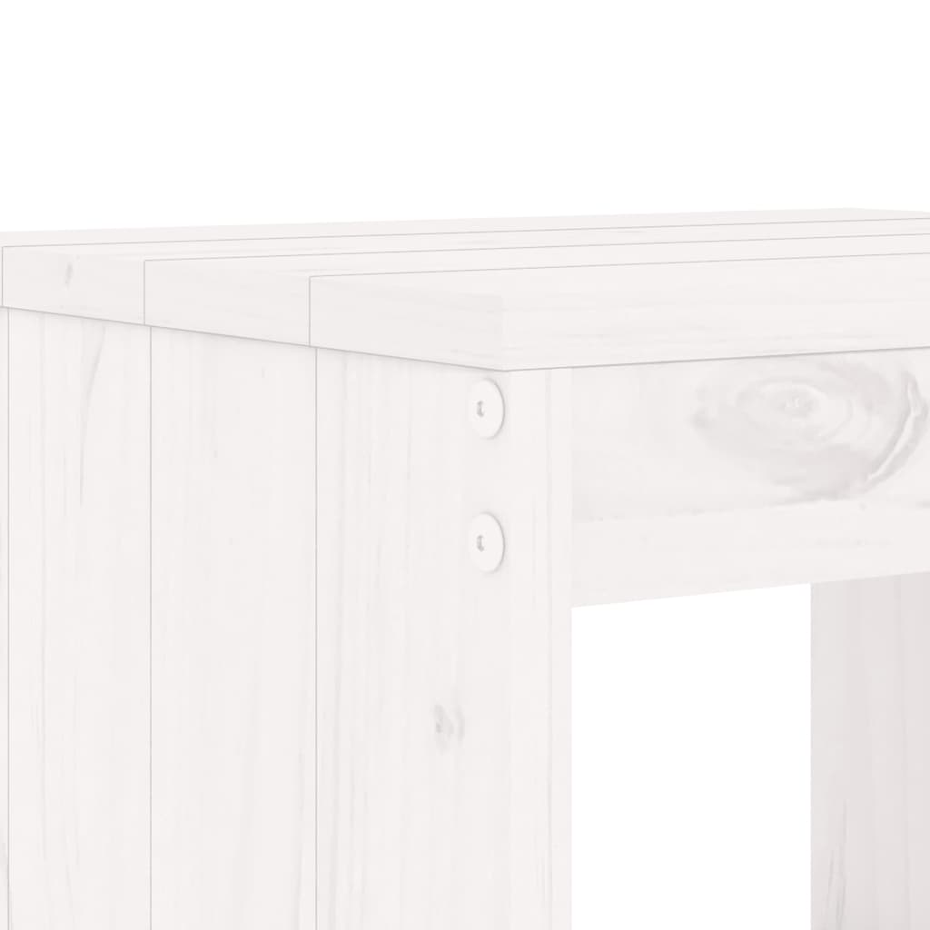 Ensemble à dîner de jardin 5 pcs blanc bois massif de pin