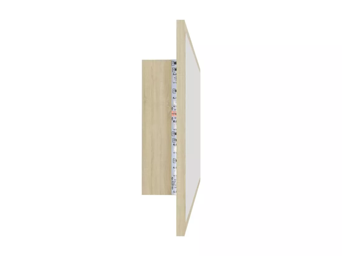 Miroir LED de salle de bain Chêne sonoma 100x8,5x37cm Acrylique