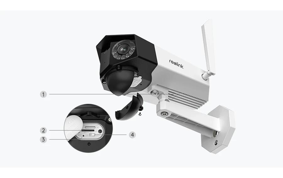 Netzwerkkamera Duo B750 180° 4K WiFi inkl. Solarpanel 2<br>Smarte wetterfeste WLAN Dual-Kamera mit 180° Ultra-Weitwinkel