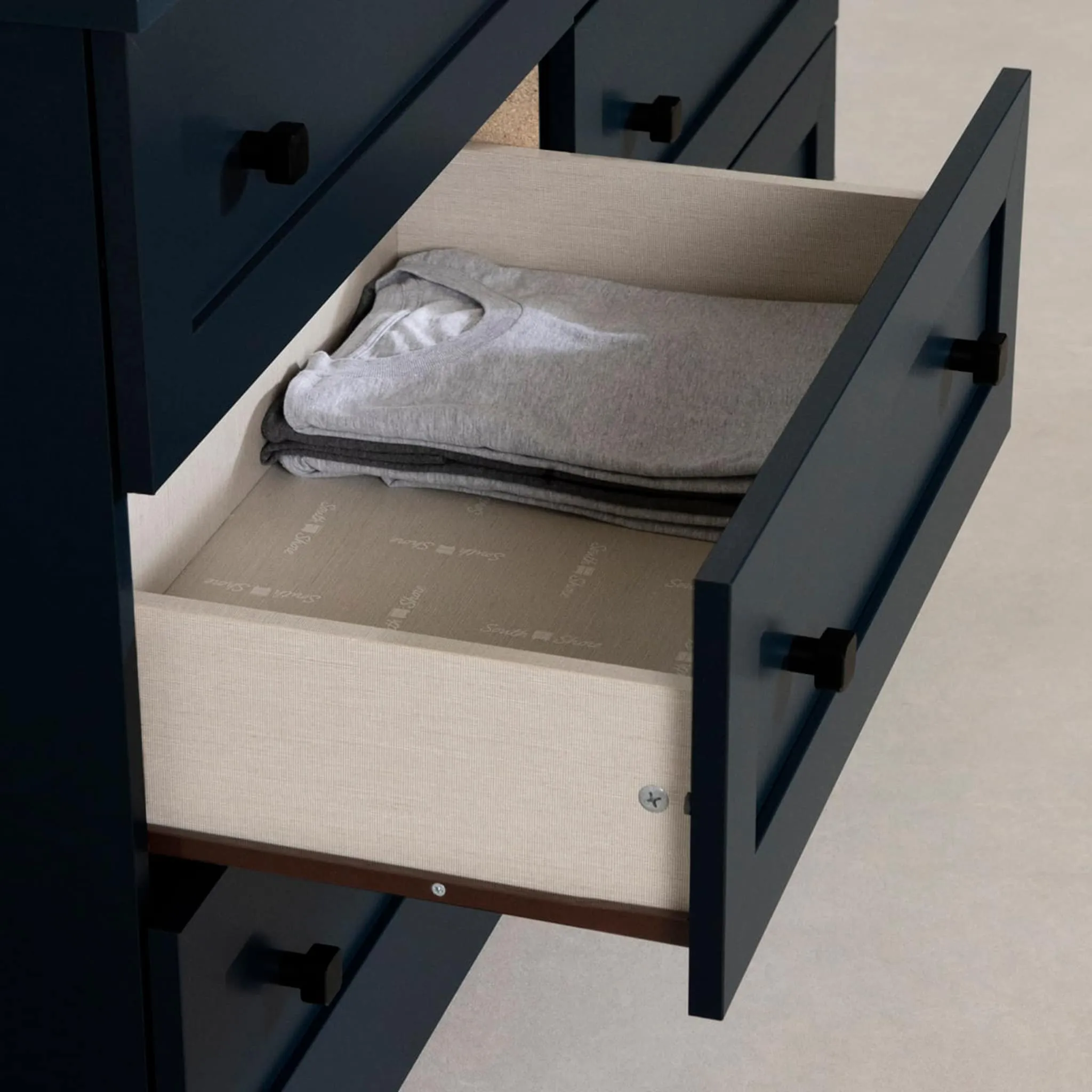 South Shore Commode double 6 Tiroirs - Hazen Bleu Marine