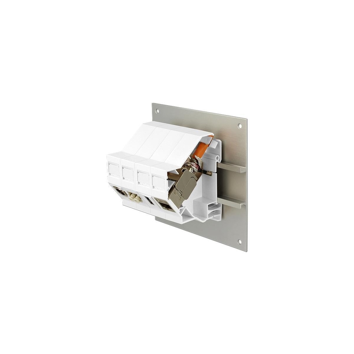 DeLOCK Keystone Mounting for DIN rail, shielded, white