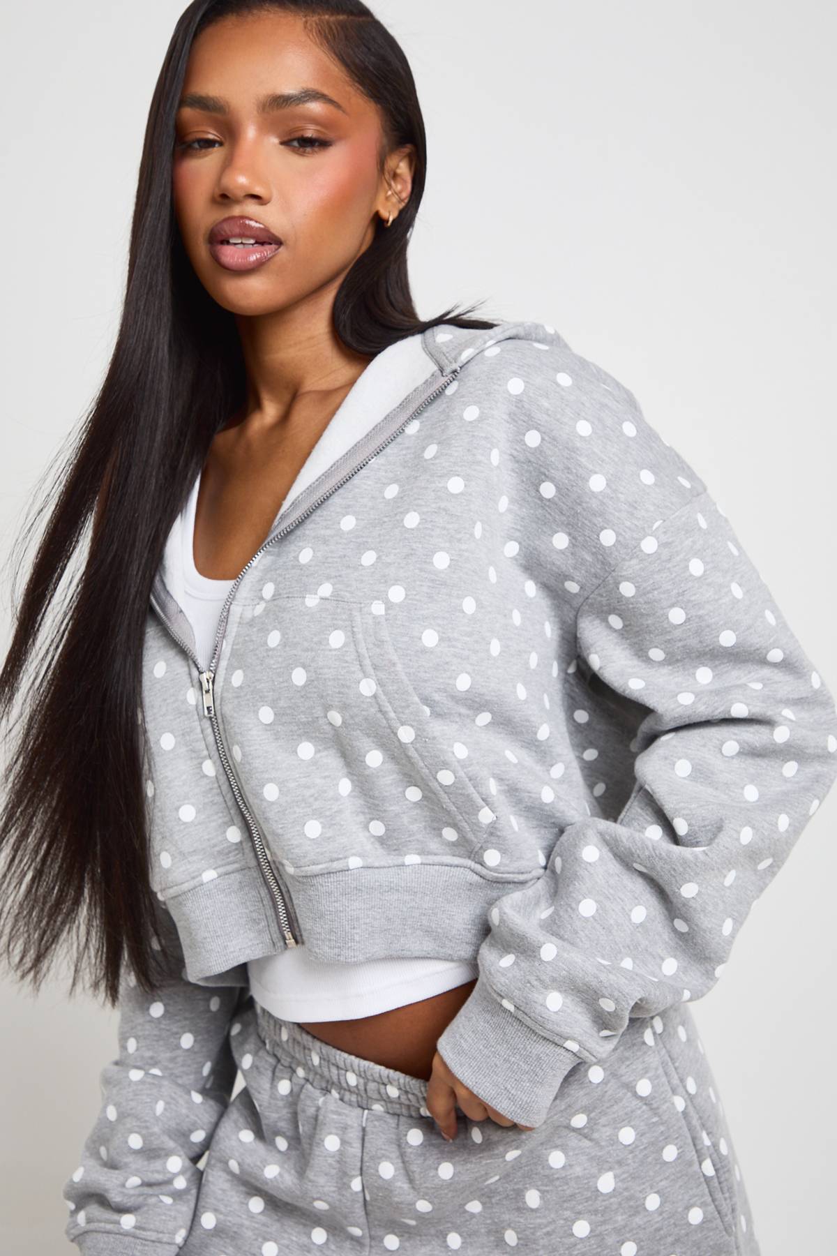 boohoo Short De Jogging Taille Haute À Pois