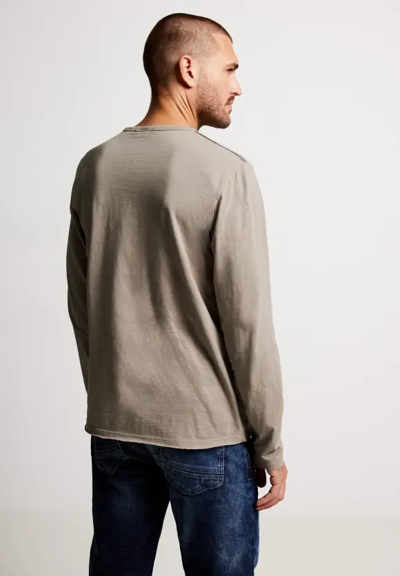 Slub Langarmshirt  - dull sand