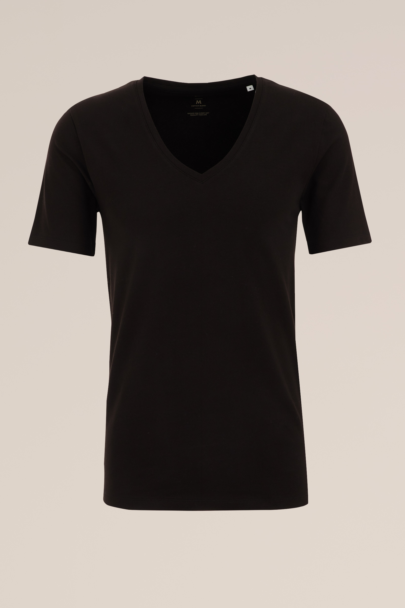 'deep' V-neck T-shirt WE Fashion Zwart