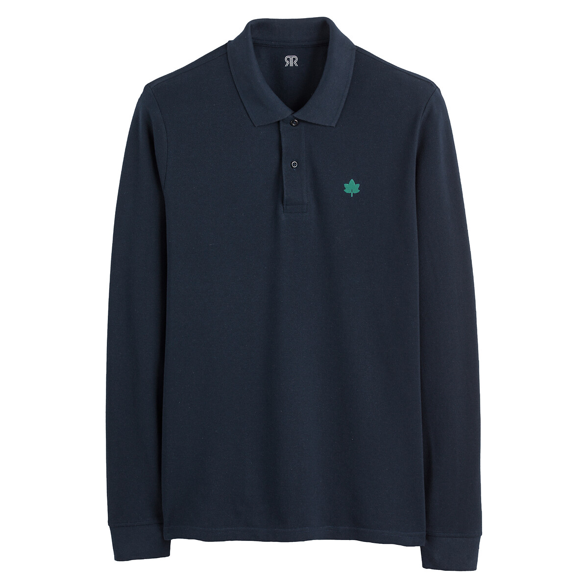 COLEÇÕES LA REDOUTE<br>Camisa polo de manga comprida em puro algodão orgânico
