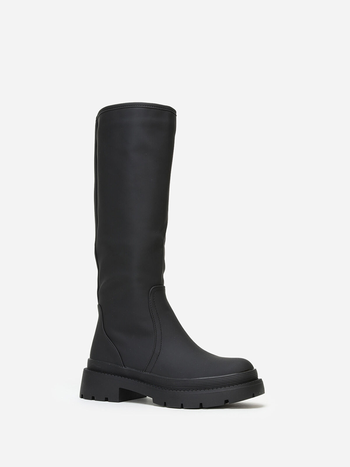 Bottes crantées effet mat- Noir