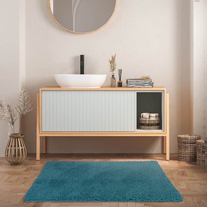 Sky Soft Badmat - Rechthoekig - Antislip achterkant - Turquoise / 70 x 120 cm