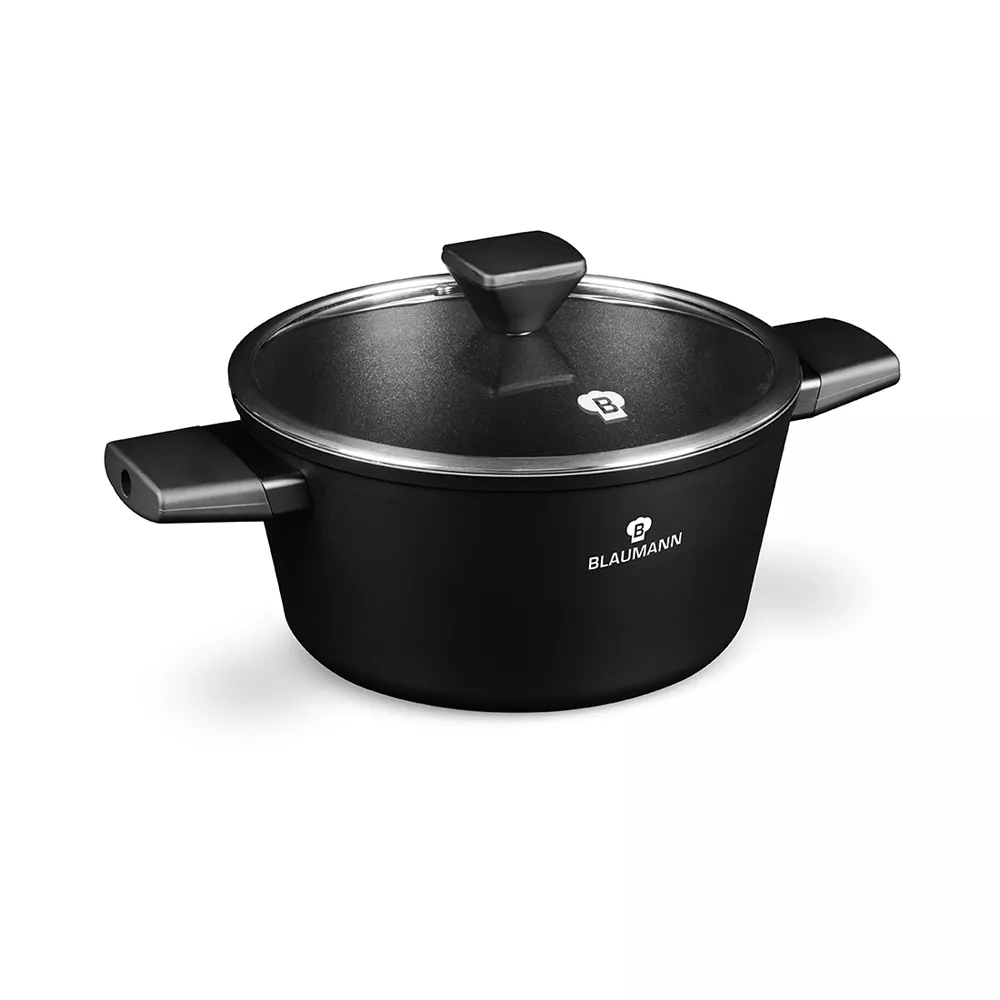 Blaumann Kochtopf mit Deckel Ø 24cm Black Silver Collection