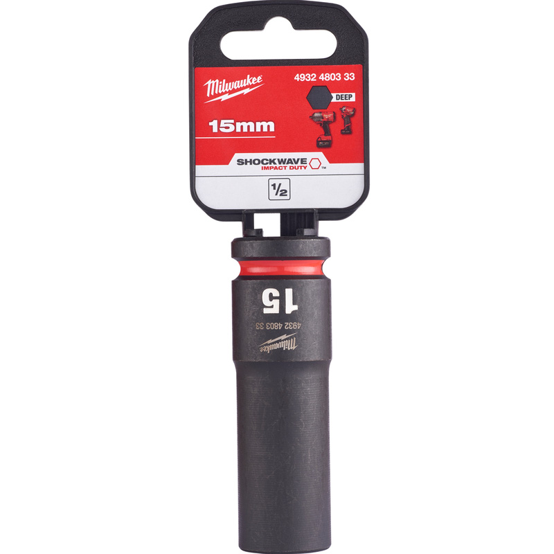 Milwaukee slagdop Shockwave 1/2 lang 15mm