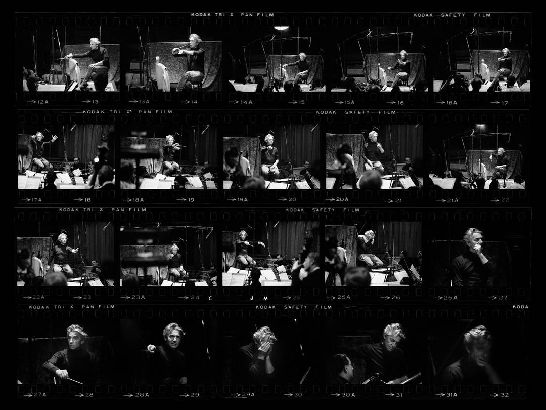 Herbert von Karajan, Kontaktbogen by Robert Lebeck - Limited Edition. Edition of: 100. Signed.