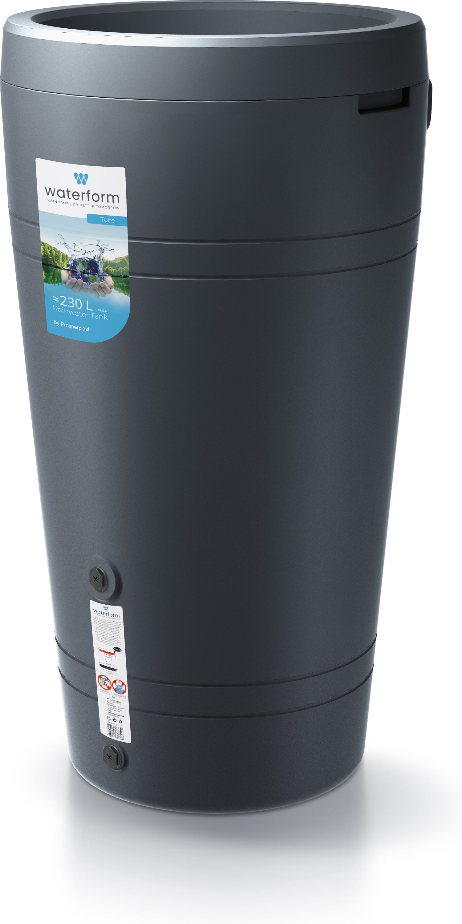Intratuin regenton met plantenbak Tube antraciet 230 L