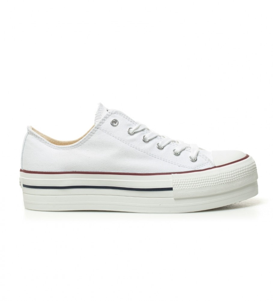 Tênis Victoria White estilo basquete - Altura da plataforma: 4 cm -