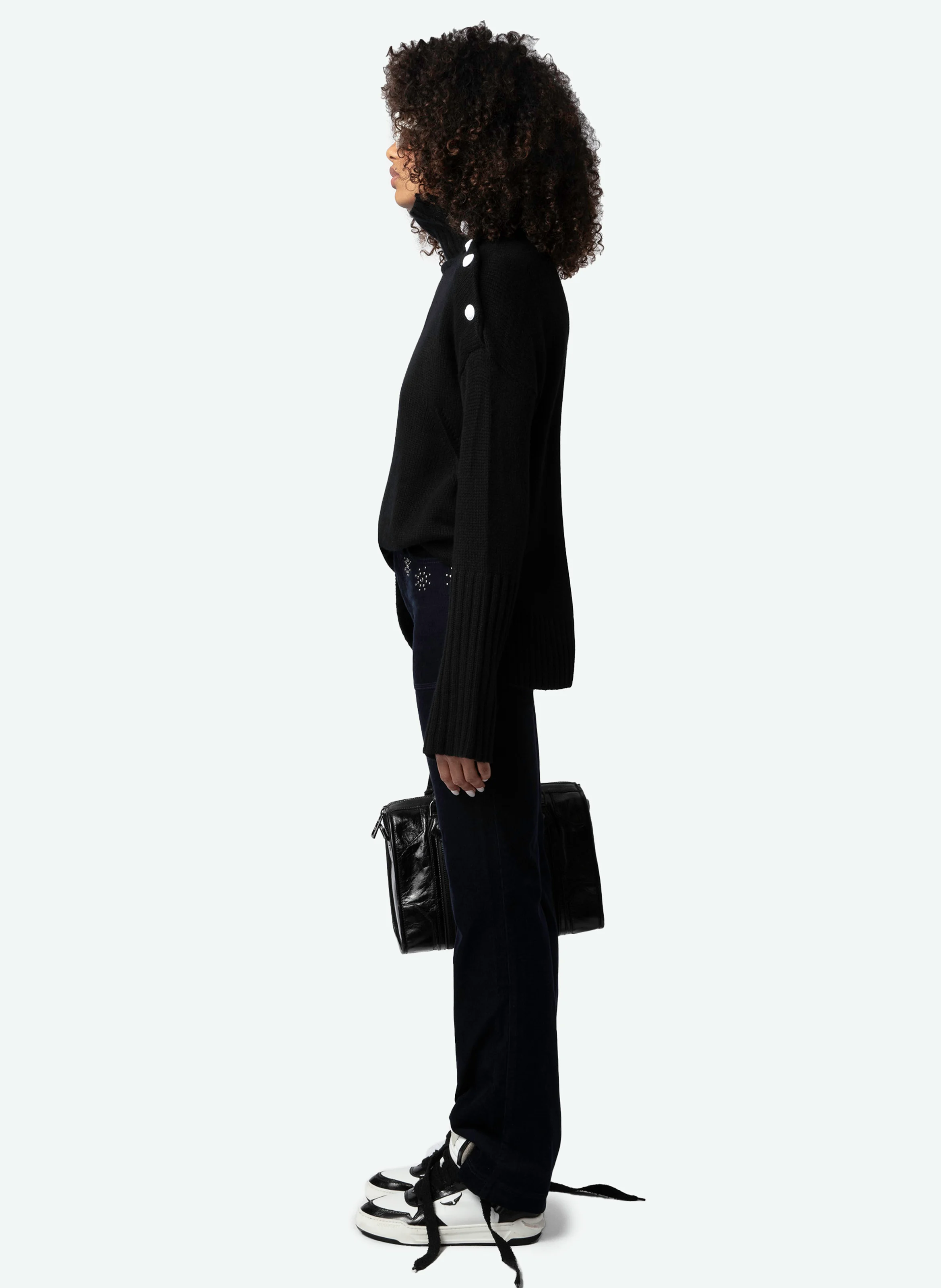 PISTA - Pantalon flare en coton bio mélangé | Bleu