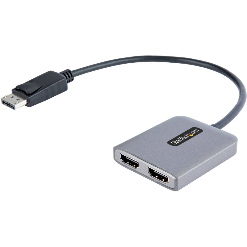 StarTech.com Hub DisplayPort HDMI Double - Dual HDMI 4K 60Hz - Hub DP vers HDMI MST - Convertisseur DisplayPort Mâle vers HDMI Femelle - Convertisseur DP vers 2x HDMI avec Câble de 30cm - DisplayPort splitter Hub