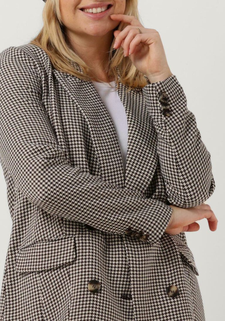 COLOURFUL REBEL bruine colourful rebel blazer rikki jacquard dogtooth boyfriend blazer