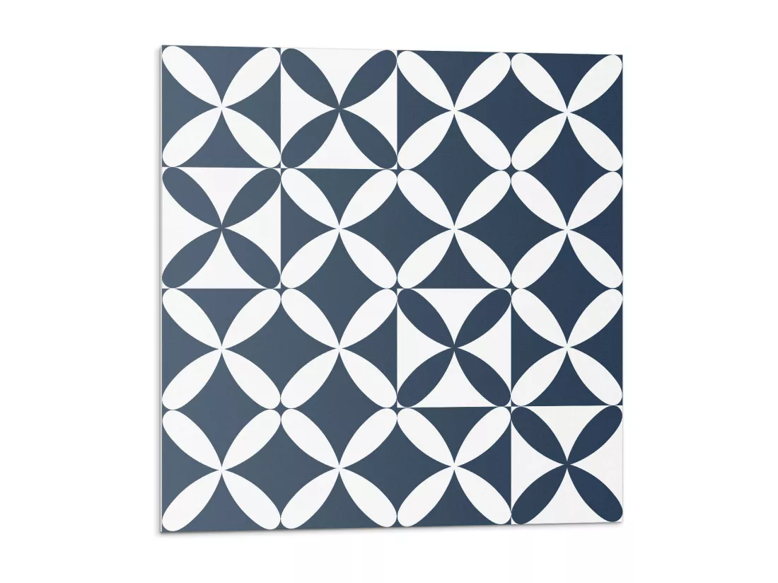 Carreaux autocollants PVC, Carrelage PVC adhésif - 20x20x20 - Motif de fleurs géométriques