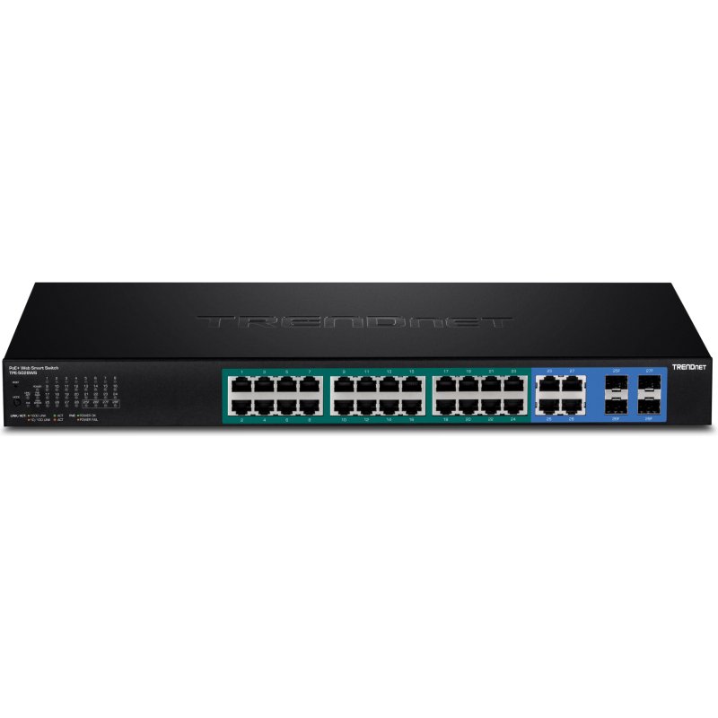 Trendnet TPE-5028WS commutateur réseau Géré Gigabit Ethernet (10/100/1000) Connexion Ethernet, supportant l'alimentation via ce port (PoE) 1U Noir