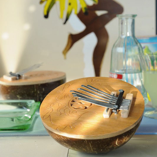 Kalimba aus Kokosnuss & Bambus, Ø 15 cm, H 6 cm günstig bestellen