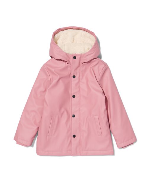 manteau enfant PU avec capuche vieux rose