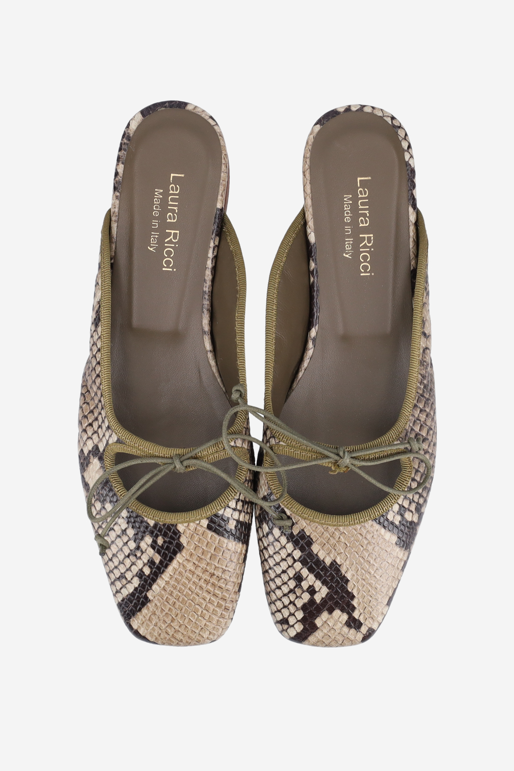 Pitone leather mules