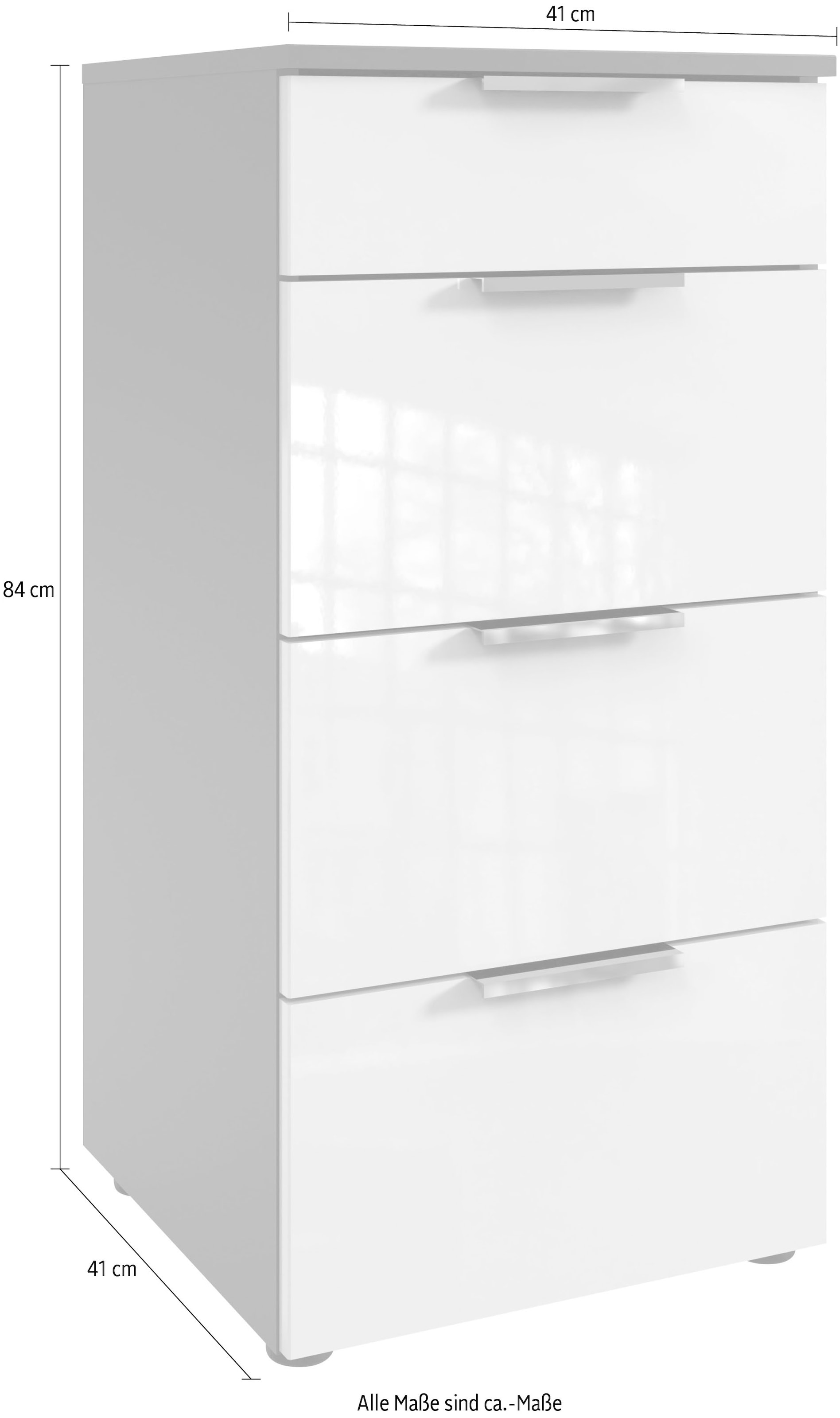 Wimex Schubkastenkommode »level36 D by fresh to go« mit soft-close Funktion und Lackfronten, 4 Schubladen, Kommode hoch