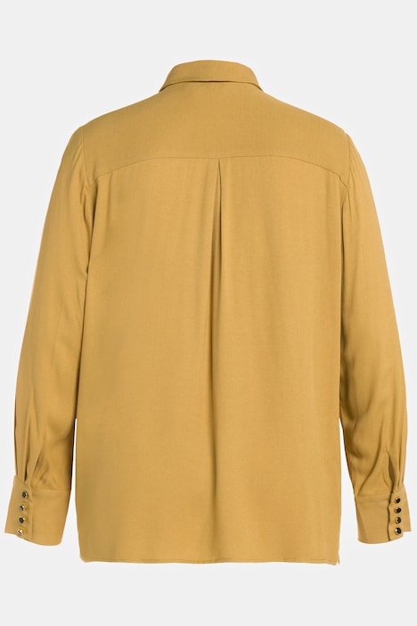 Bluse, Cut-Out, Hemdkragen, Langarm
