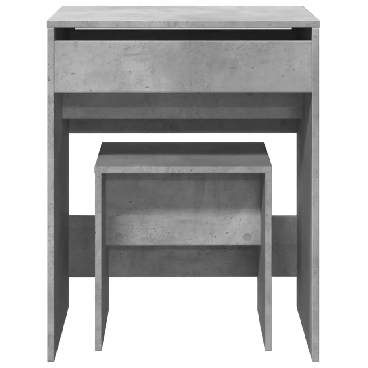 vidaXL Coiffeuse et Tabouret - Gris Béton