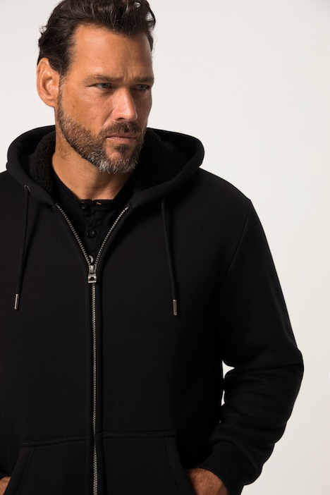 JP 1880 Hoodiejacke, Outdoor, Sweatjacke, Kapuze, Teddyfutter, Zipper, bis 8 XL