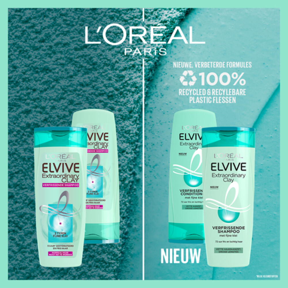 6x L'Oréal Elvive Extraordinary Clay Shampoo250 ml