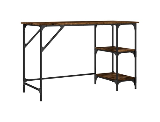 VIDAXL - Bureau chêne fumé 120x50x75 cm métal et bois d'ingénierie