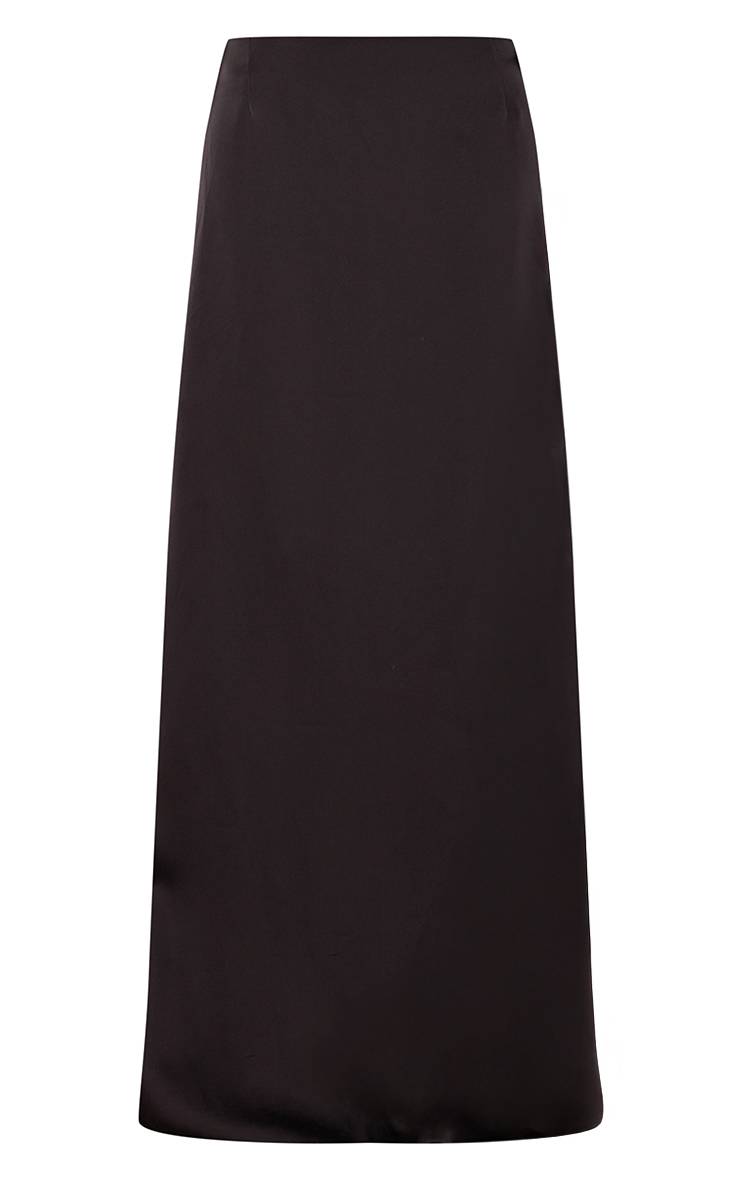 Noir Ensemble Coordonné Jupe Longue En Satin
