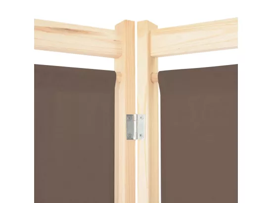 Cloison de séparation 6 panneaux Marron 240 x 170 x 4 cm Tissu