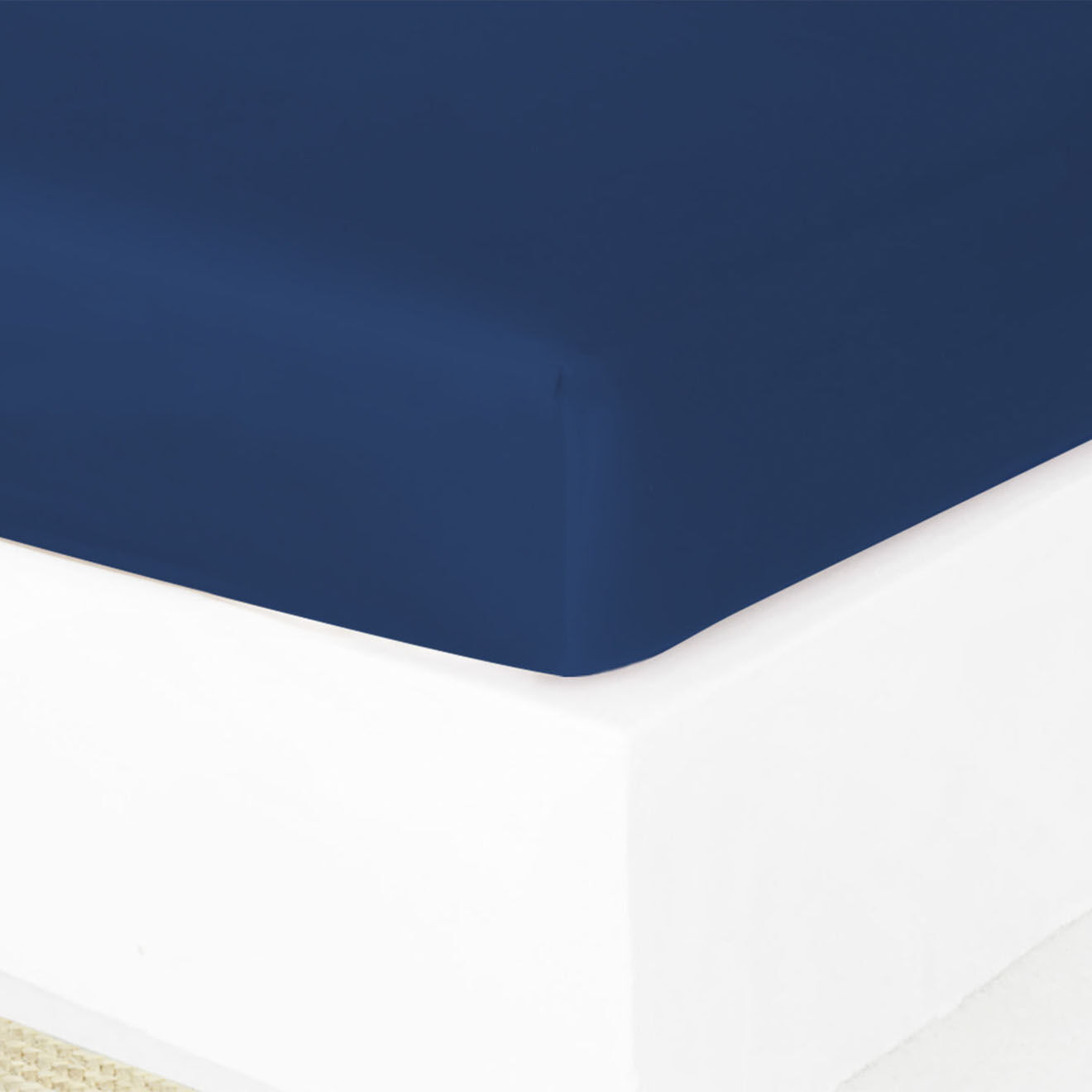 Febronie Drap housse en Satin de Coton Julia bleu