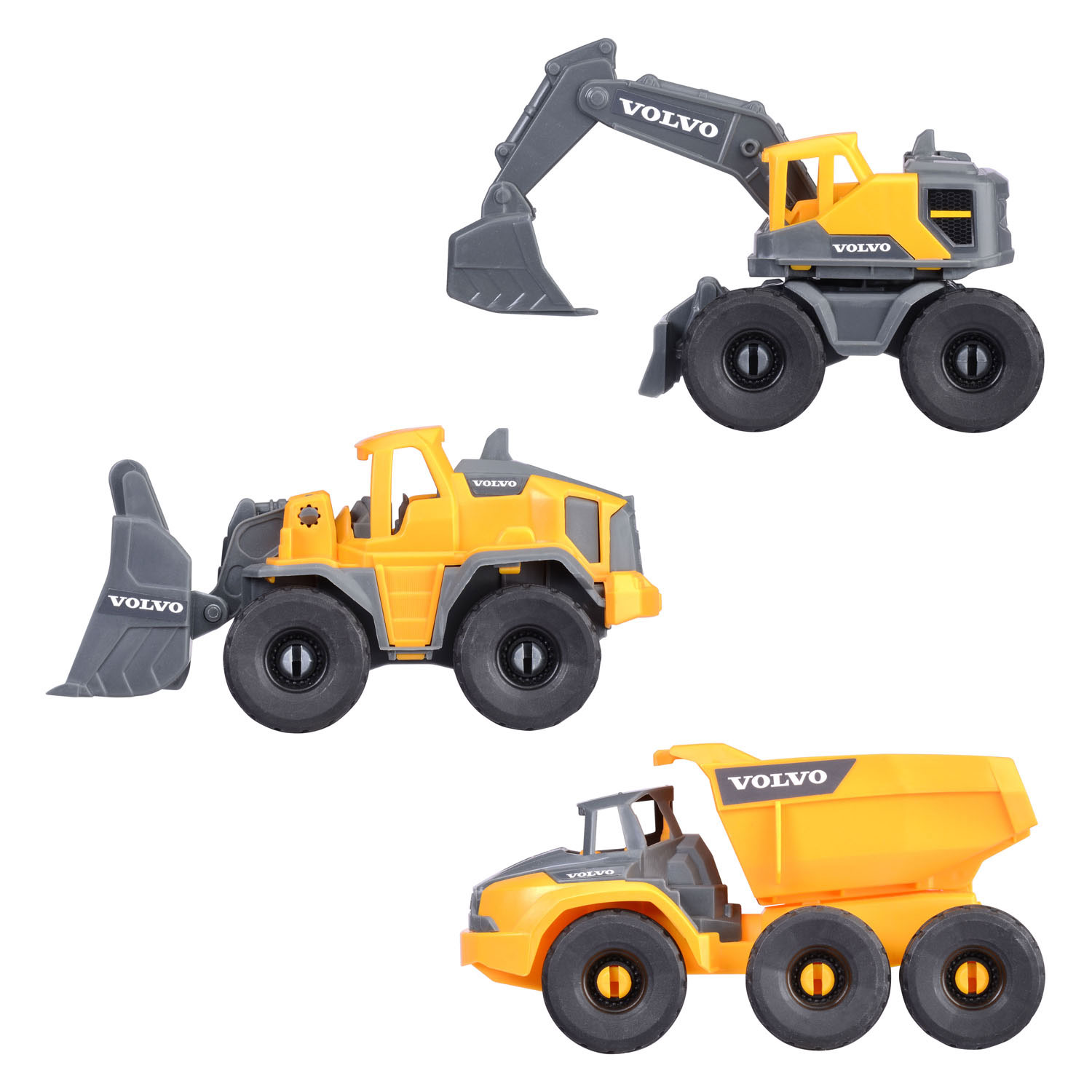 Dickie Volvo Constructie Werkvoertuigen Speelset, 3dlg.