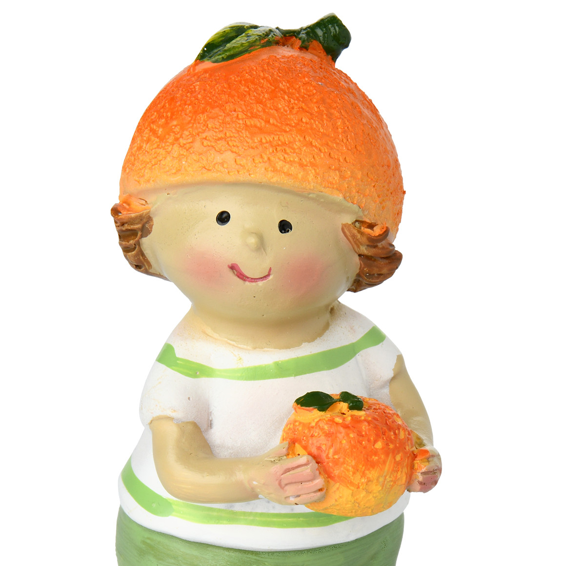 Deko-Figur Kind mit Orangen-Details weiss / orange / grün