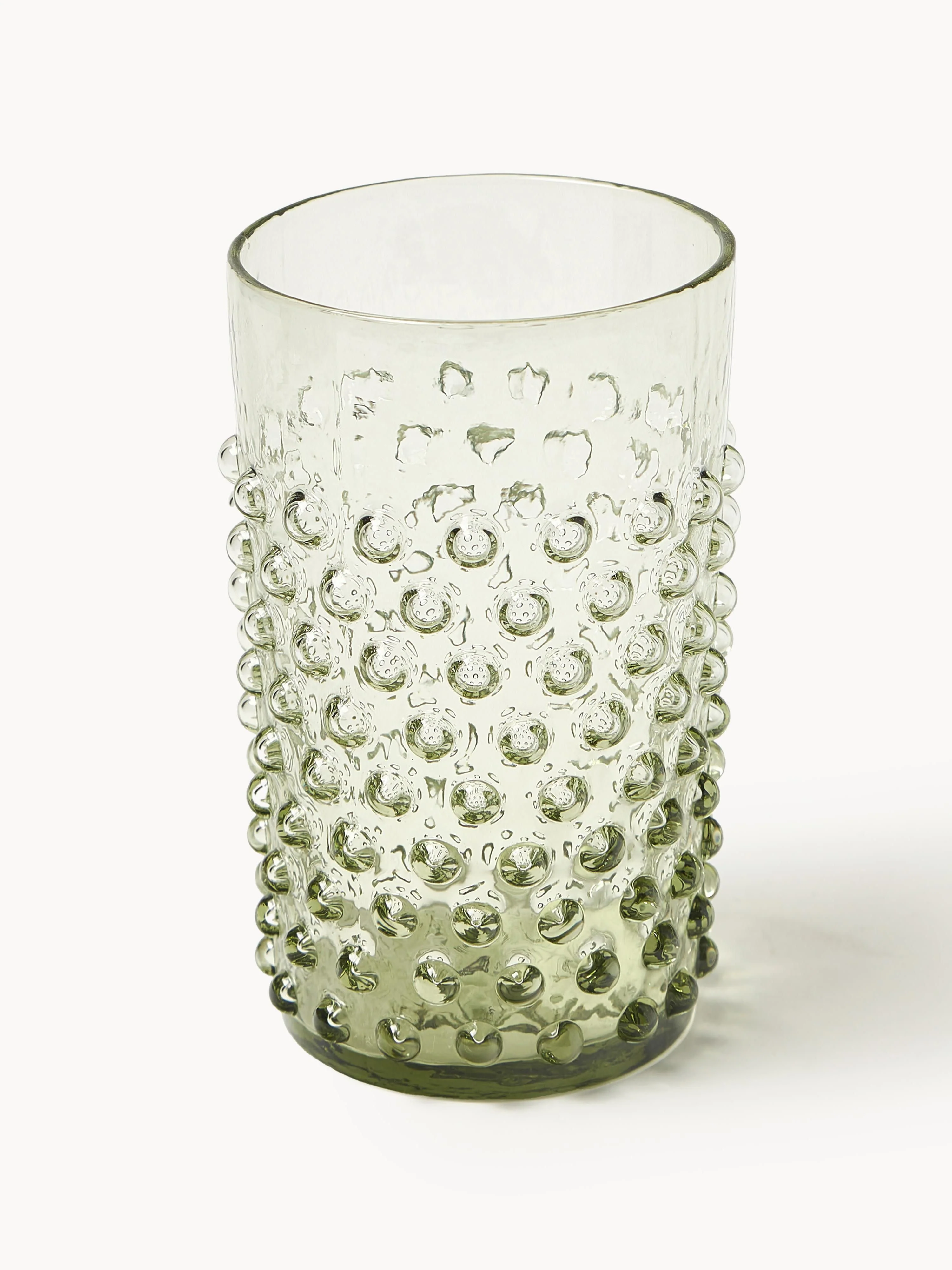 Mondgeblazen waterglazen Hobnail, 6 stuks