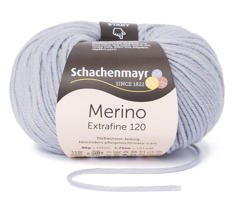 Handstrickgarn MERINO EXTRAFINE 120 - silberblau - 50g