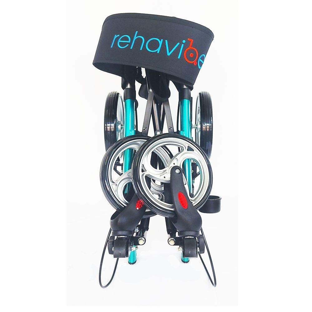 Leichtgewicht Reise-Rollator Aluminium Vierrad Rollator grün, faltbar