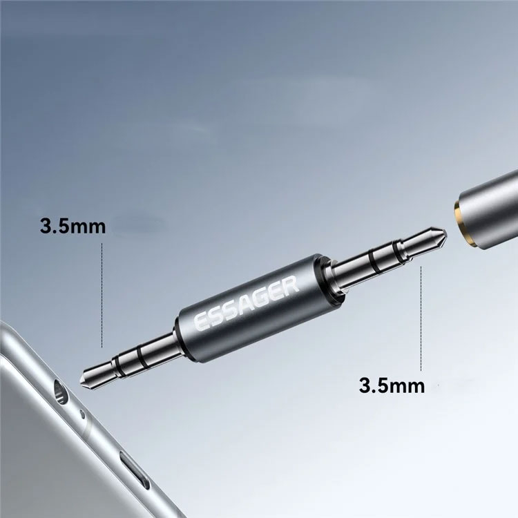 3.5mm Klinke (m) auf (m) Audio Adapter Stereo Stecker Sound - Grau