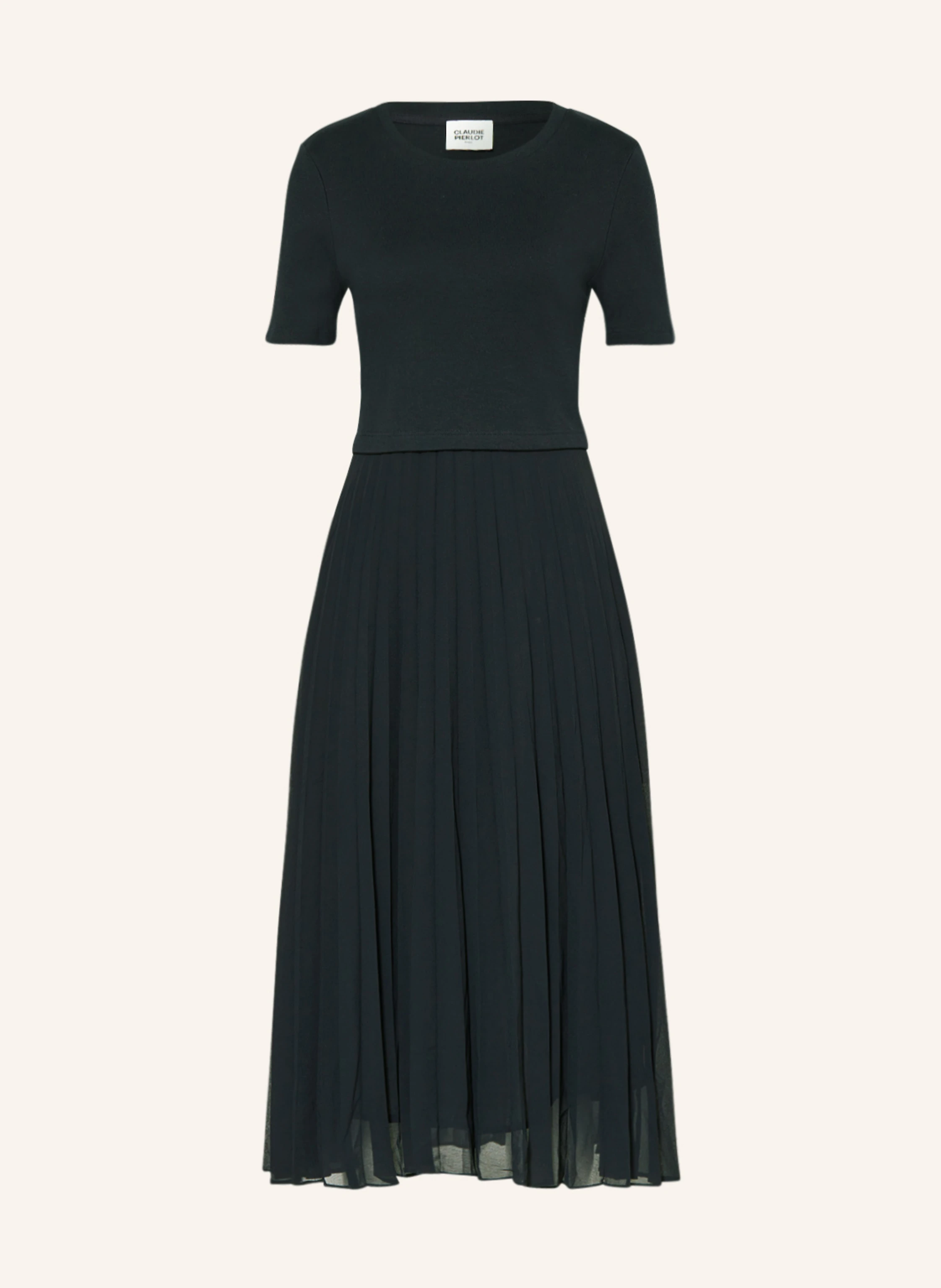 CLAUDIE PIERLOT Kleid im Materialmix mit Plissees