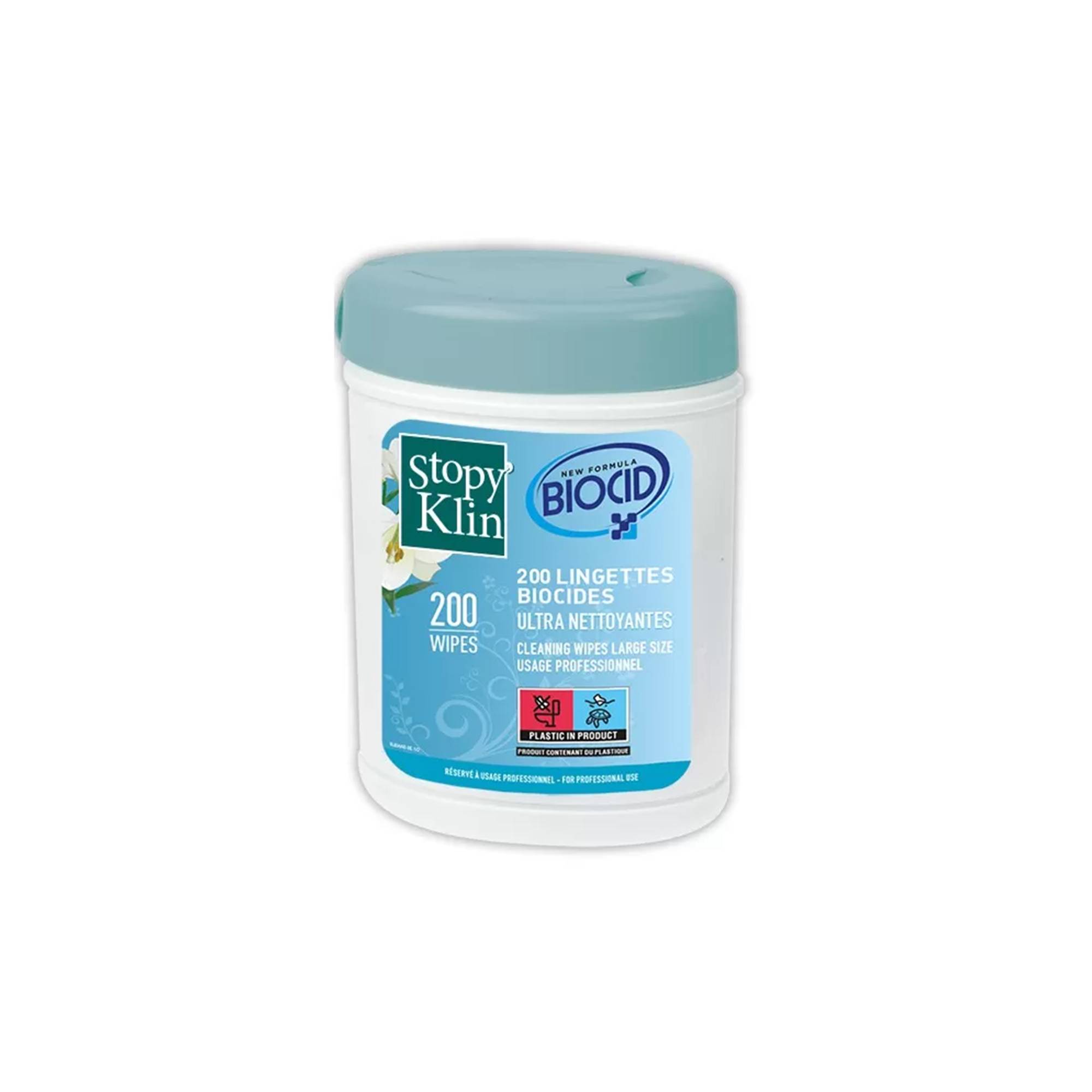Boîte 200 lingettes biocides ultra-nettoyantes Stopy'Klin