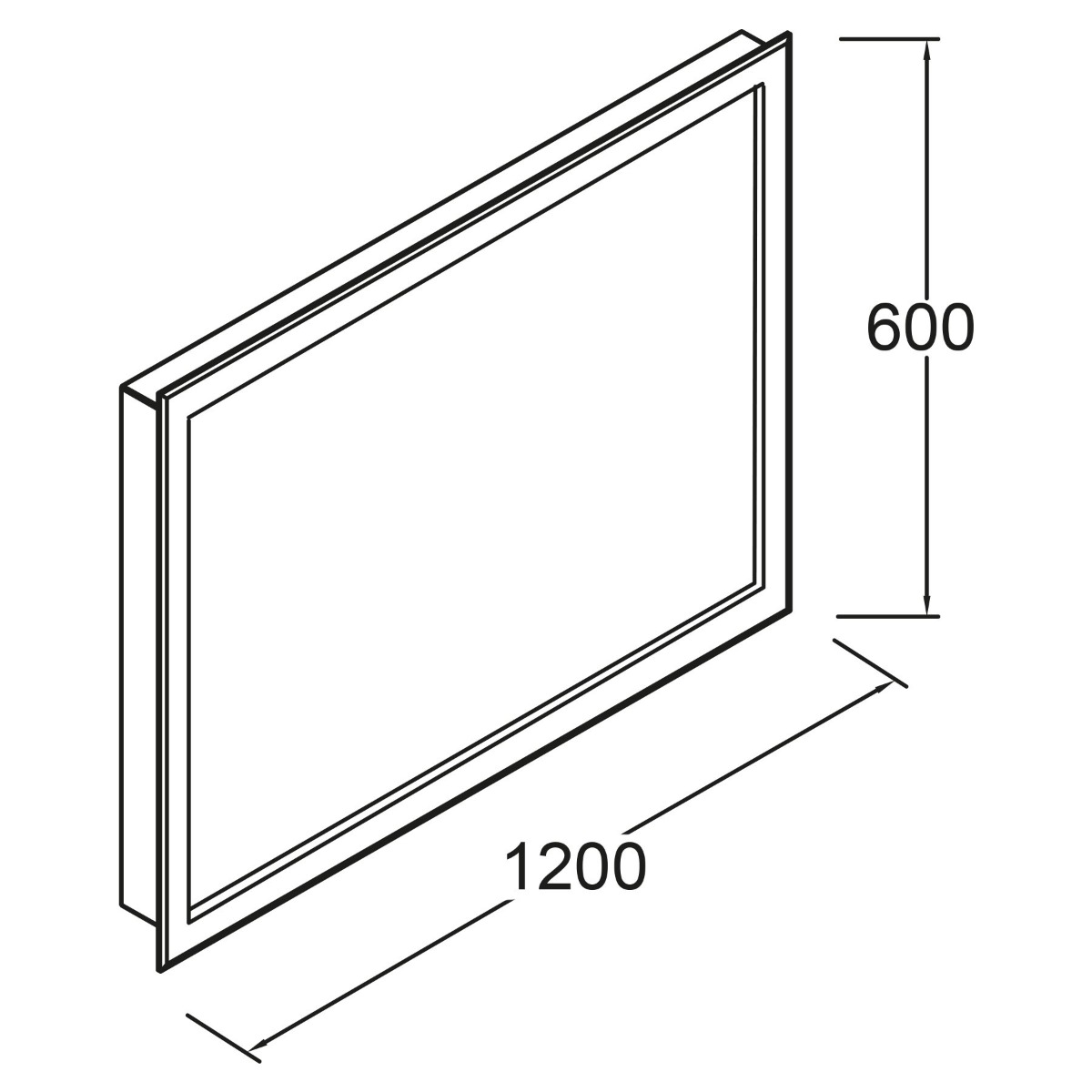 Muebles Amor spiegel met LED-verlichting en zwart frame 120x60cm
