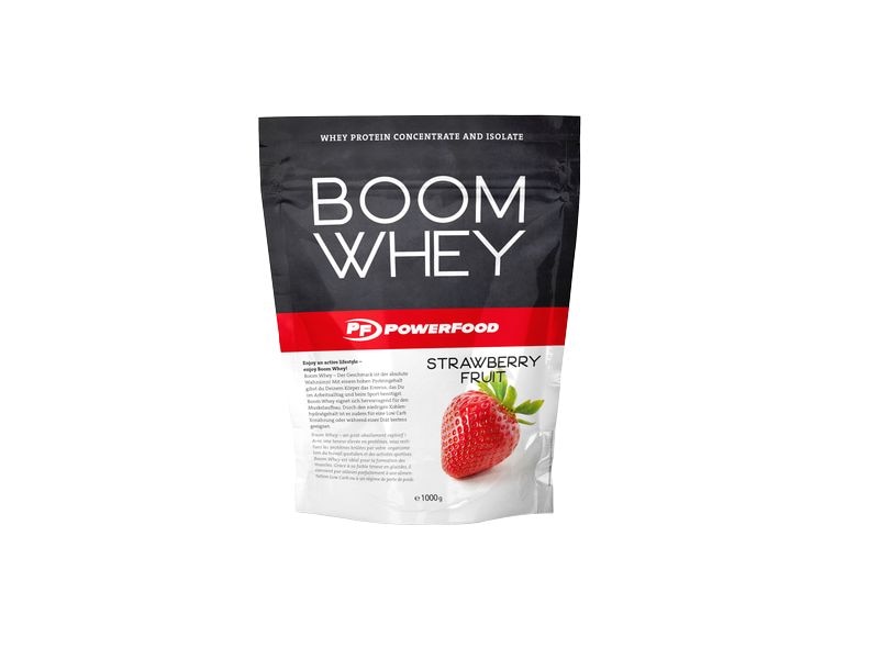 PowerFood One Pulver One Boom Whey Erdbeere 1000 g Whey Pulver Supplement