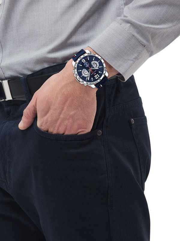 Tommy Hilfiger - 1791476 - Multifunctioneel Analoog Kwartshorloge - Marineblauw - Siliconen Horlogebandje