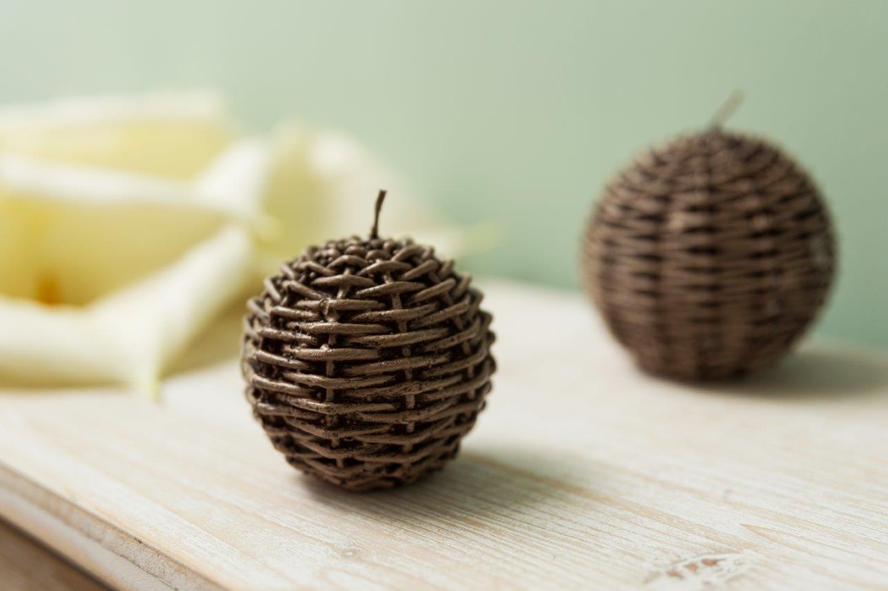 Ballkerze - gold - 8 cm